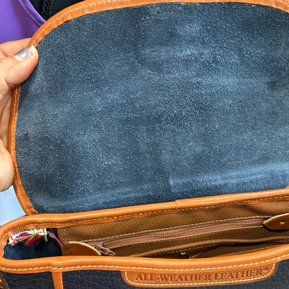 Dooney & Bourke Black and Tan Crossbody Bag with Signature Brass Lock - Picture 7 of 14